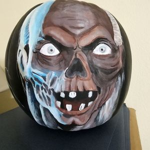 Hand painted Tales from the Crypt Keeper fake pumpkin art decor home Halloween